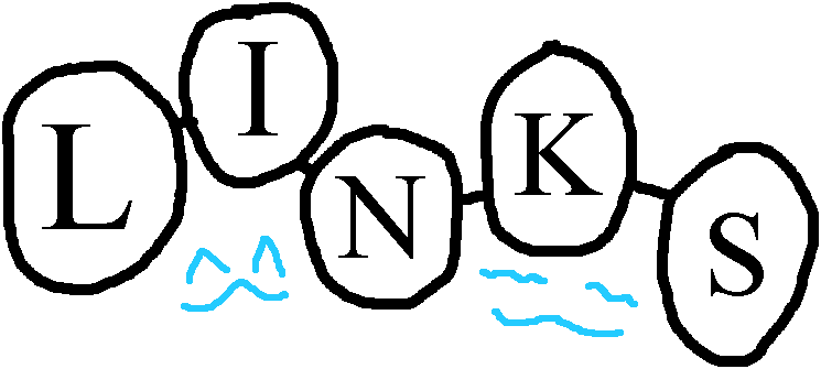 A logo saying LINKS in all upper case. Each letter is in a bubble that's connected to the next with a line.